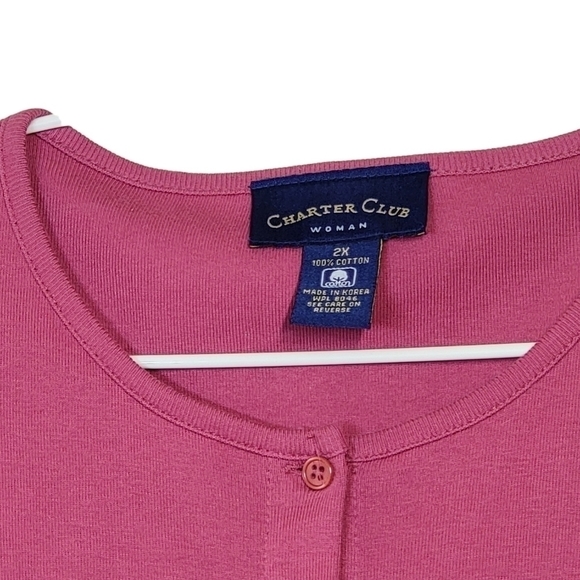 charter CLUB I 100% Cotton Button Down Sweater sz2x - Picture 2 of 5